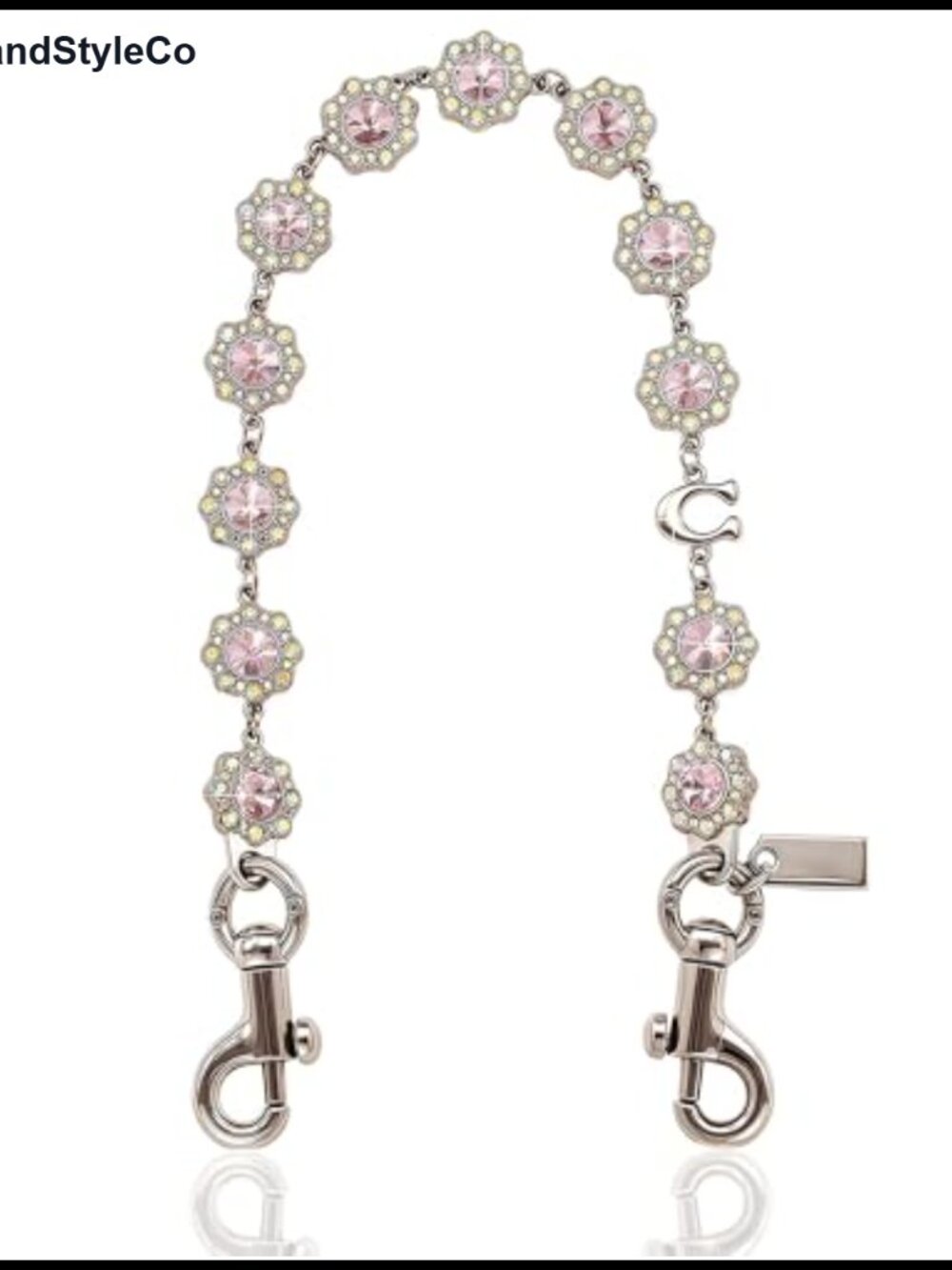 Rhinestone Flower Charm Chain Purse Extender Crossbody Bag